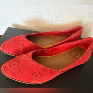 TOMS Jutti Women's Bright Red Suede flats